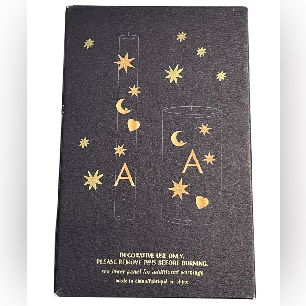 Anthropologie Gold Star and Moon Candle Charms “T” - Picture 2 of 4